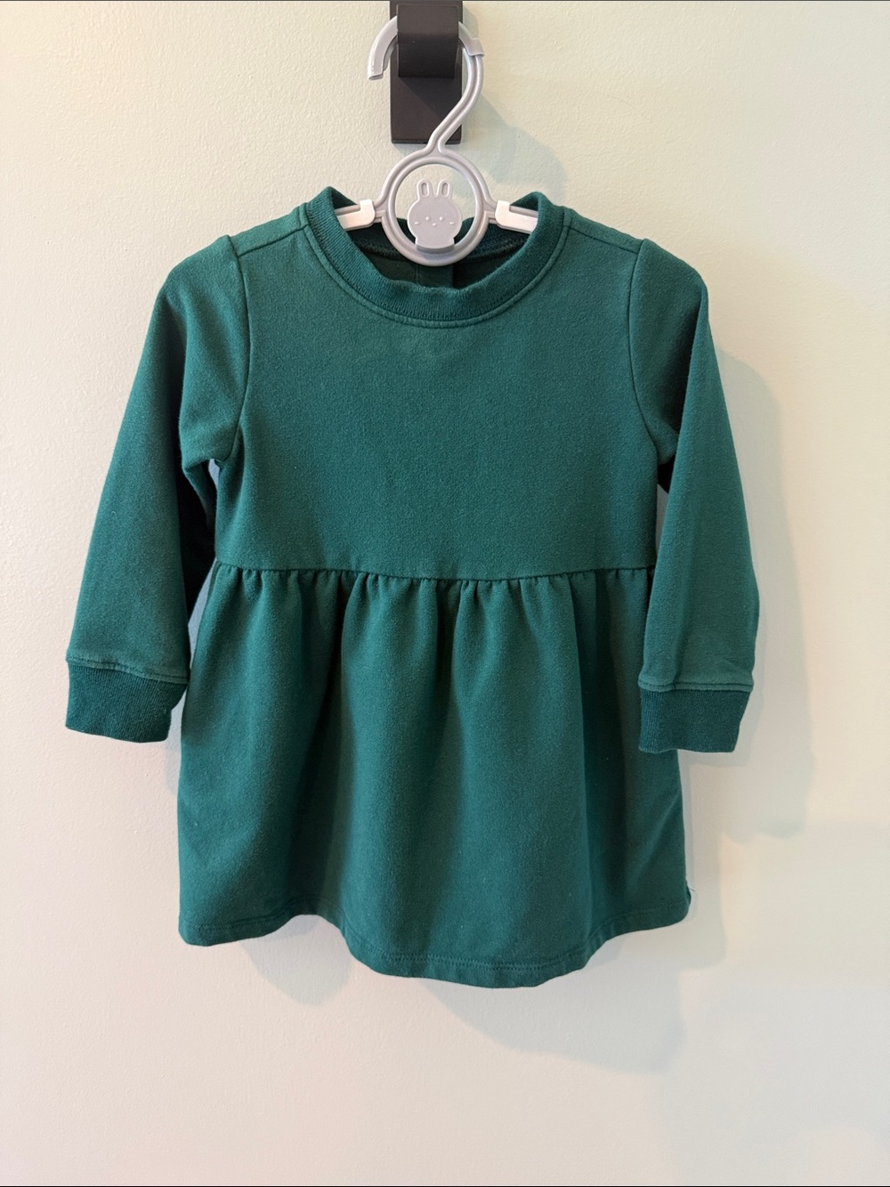 Primary 12-18M Dark Green Long Sleeve Peplum Knit Top